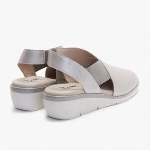 Fly london nily silver leather strap sandals new in box 11 m